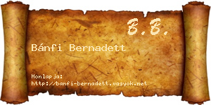 Bánfi Bernadett névjegykártya